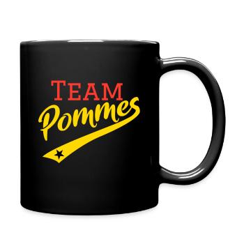 Frites d'équipe | rétro | vintage avec étoile - Mug uni - noir - Droite