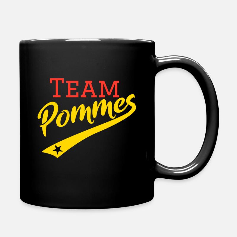Team Pommes | retro | vintage mit STern - Tasse einfarbig - Schwarz
