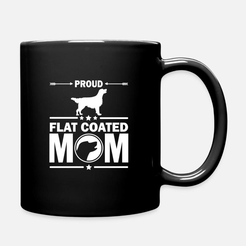 Chiens Retriever à poil plat maman pour maman - Mug uni - noir