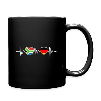 Afrique du Sud Allemagne RSA Flagge Herz Herzschlag - Mug uni - noir - Droite