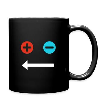 Plus- und Minusgesicht - Tasse einfarbig - Schwarz - Rechts