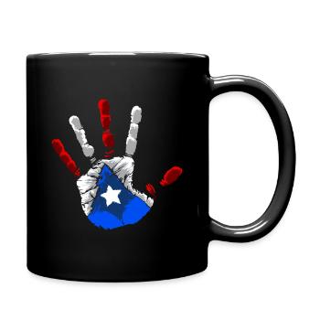 Puerto Rico Handabdruck - Boricua Flagge - Tasse einfarbig - Schwarz - Rechts