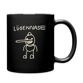 Du kleine Lügennase! - Tasse einfarbig - Schwarz - Rechts
