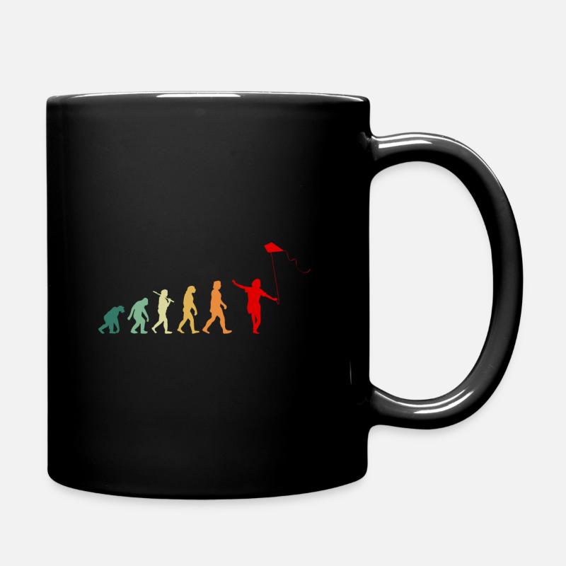 Kite Flying Kite Flying Evolution Retro - Full Colour Mug - black