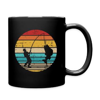 Angeln - Tasse einfarbig - Schwarz - Rechts