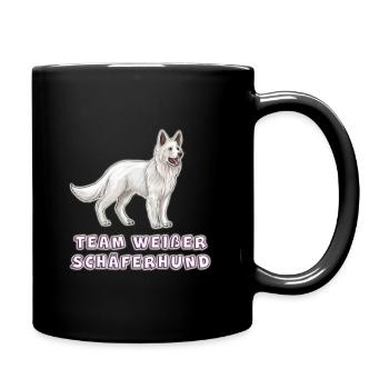Team weißer schäferhund - Tasse einfarbig - Schwarz - Rechts