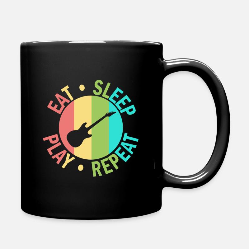 Eat Sleep Play Repeat Rock Gitarre Musik Geschenk - Tasse einfarbig - Schwarz