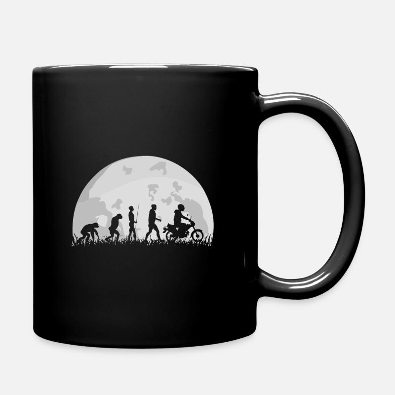 Moped Mofa SR50 S50 S51 Evolution Vollmond Lustig - Tasse einfarbig - Schwarz