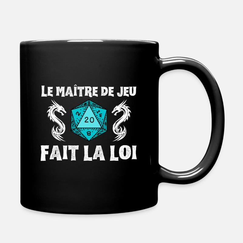 Maître du jeu de rôle donjons D20 M J dragons JDR - Mug uni - noir