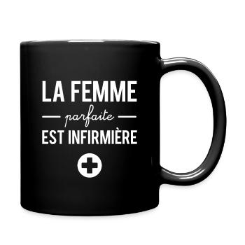 La femme parfaite est infirmière - Mug uni - noir - Droite