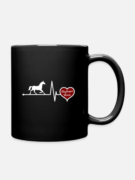 Haflinger Pferd Pferderasse Herzschlag - Tasse einfarbig - Schwarz