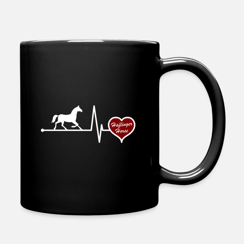 Haflinger Pferd Pferderasse Herzschlag - Tasse einfarbig - Schwarz