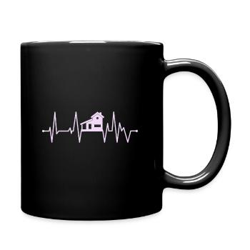 Building owner house building topping-out ceremony house building heartbeat - Full Colour Mug - black - Right