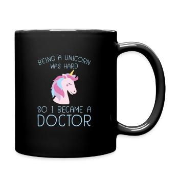 Unicorn Phd Doctorate University Saying Gift - Full Colour Mug - black - Right