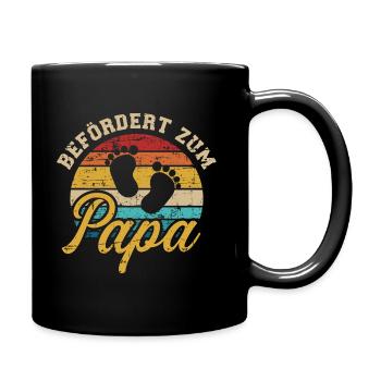 Papa - Tasse einfarbig - Schwarz - Rechts