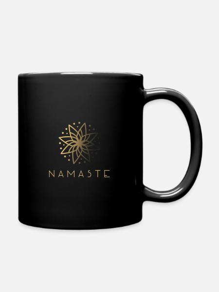 Mandala Yoga Design Namaste - Tasse einfarbig - Schwarz