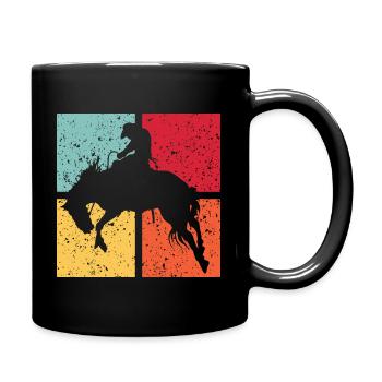 Westernreiten Westernpferd Westernreiter Rodeo - Tasse einfarbig - Schwarz - Rechts