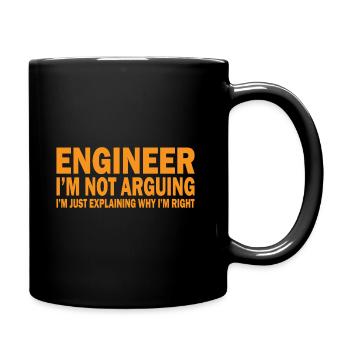 Engineer profession saying student gift - Full Colour Mug - black - Right