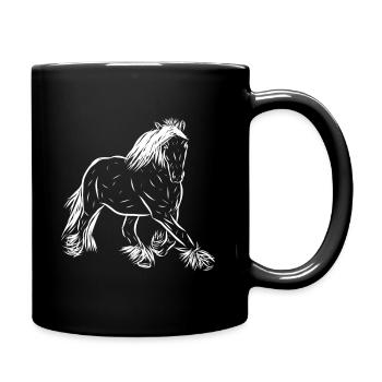 Pferde - Tasse einfarbig - Schwarz - Rechts