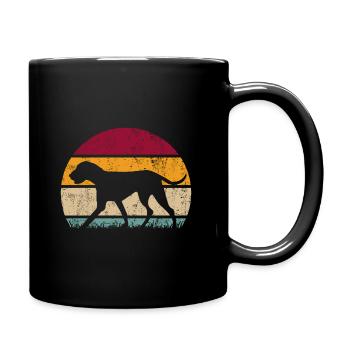 Silhouette rétro de race de chien hongrois Vizsla - Mug uni - noir - Droite
