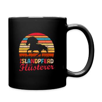 Islandpferd Flüsterer Retro Vintage Silhouette - Tasse einfarbig - Schwarz - Rechts