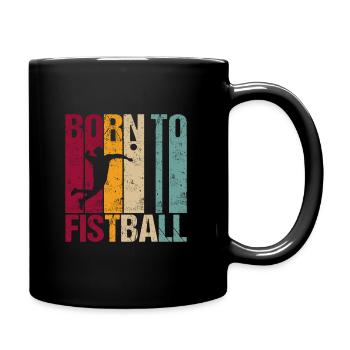 Fistball sport Né pour dire rétro - Mug uni - noir - Droite