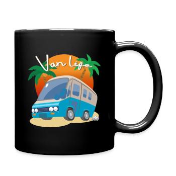 Van Life, RV, Camping Vacation - Full Colour Mug - black - Right