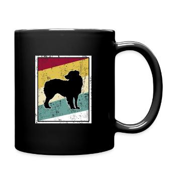 Aussie Australian Shepherd Retro Vintage Stripes - Mug uni - noir - Droite