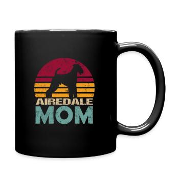 Airedale Terrier Mom Retro Grunge pour maman - Mug uni - noir - Droite