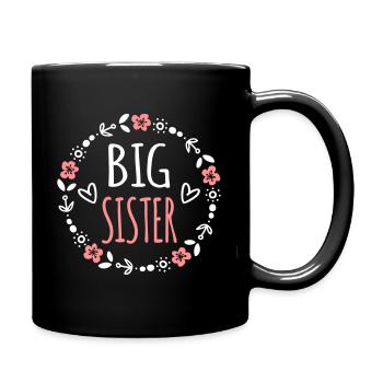Grande soeur idée cadeau sœurs coeur doux - Mug uni - noir - Droite