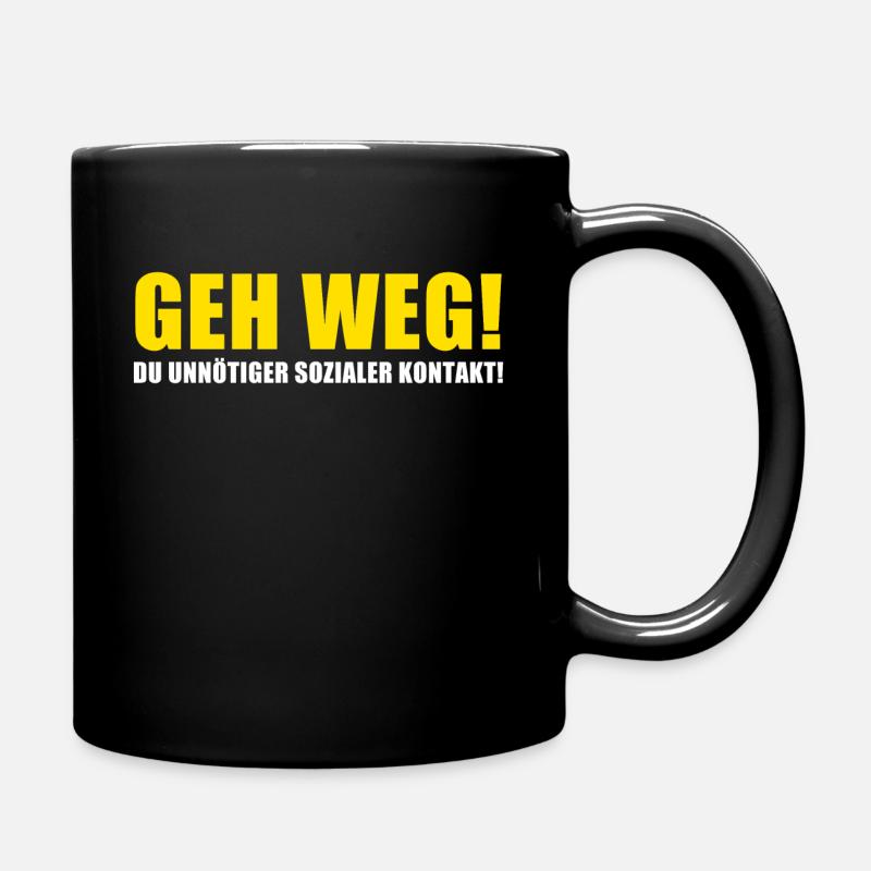sozialer Kontakt Corona abstand gemein Spruch Fun - Tasse einfarbig - Schwarz