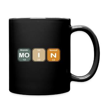 Moin Norddeutsch Begrüßung Periodensystem Retro - Tasse einfarbig - Schwarz - Rechts