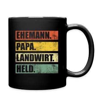 Landwirt Papa Ehemann Bauer Bauernhof - Tasse einfarbig - Schwarz - Rechts