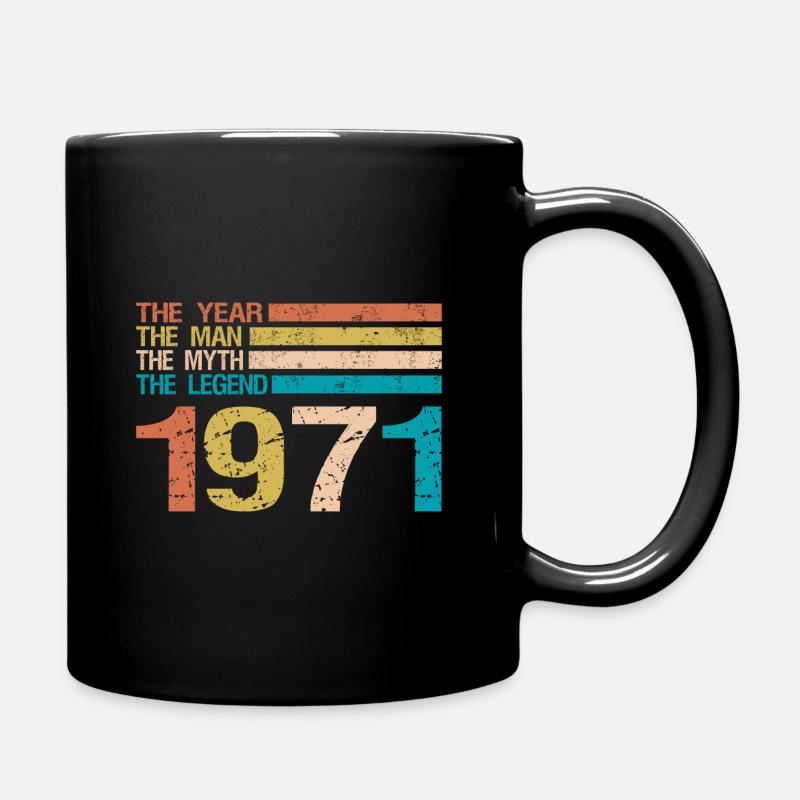 50. Geburtstag 1971 Mann Legende Spruch Retro - Tasse einfarbig - Schwarz