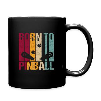 Pinball Born To Say Retro Style Grunge - Full Colour Mug - black - Right