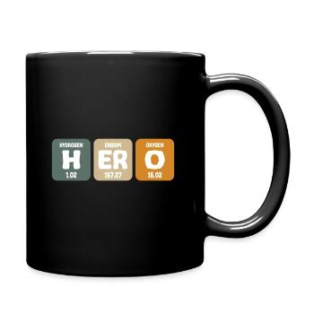 Held Nerd Hero Chemische Elemente Retro Lustig - Tasse einfarbig - Schwarz - Rechts