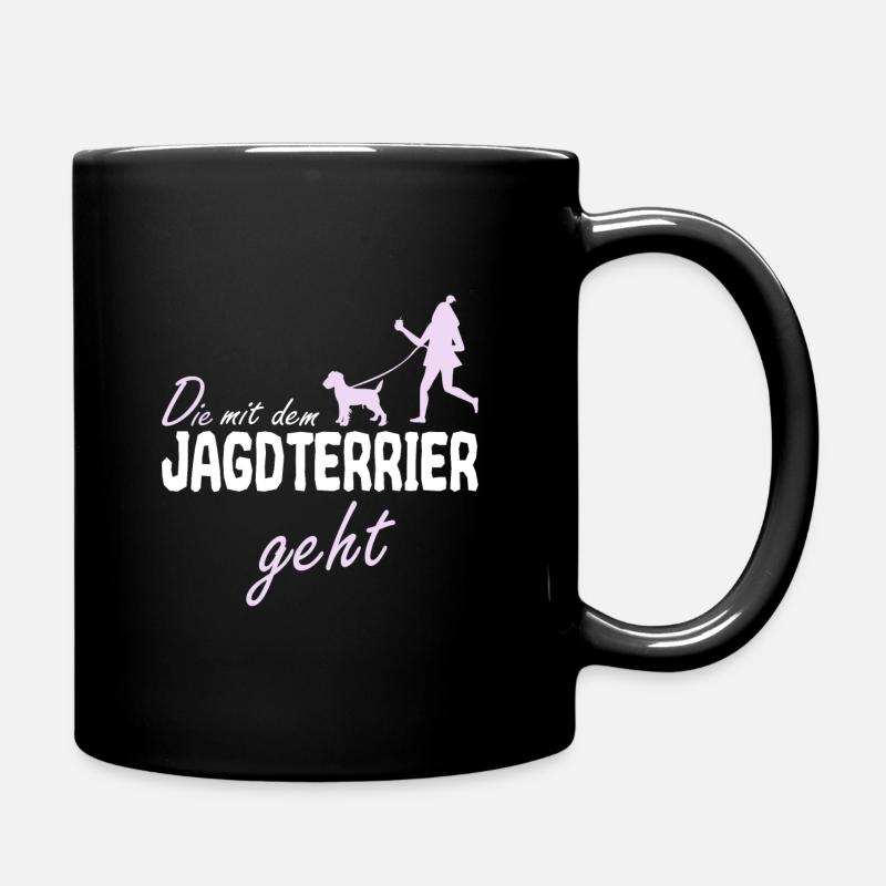 Deutscher Jagdterrier Mama Die mit dem Geht Spruch - Tasse einfarbig - Schwarz
