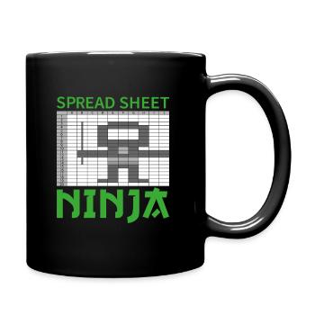 Spread sheet ninja accountant profession gift - Full Colour Mug - black - Right