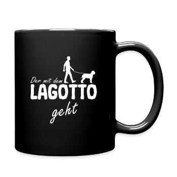 Lagotto Romagnolo Gassi geht Spruch für Herrchen - Tasse einfarbig - Schwarz - Rechts
