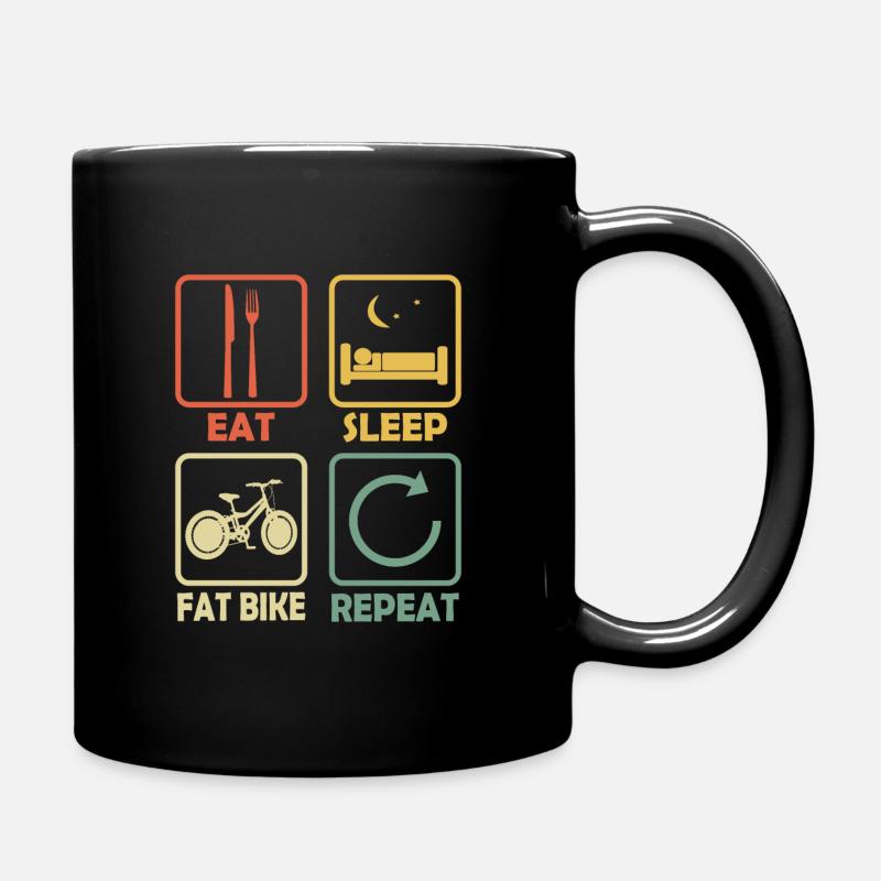 Vélo Fatbike Mangez Dormez Dormir Style Rétro - Mug uni - noir