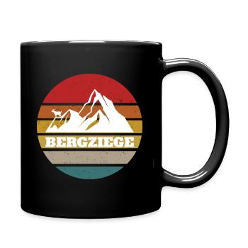 Berziege auf dem Berg Retro Style - Tasse einfarbig - Schwarz - Rechts