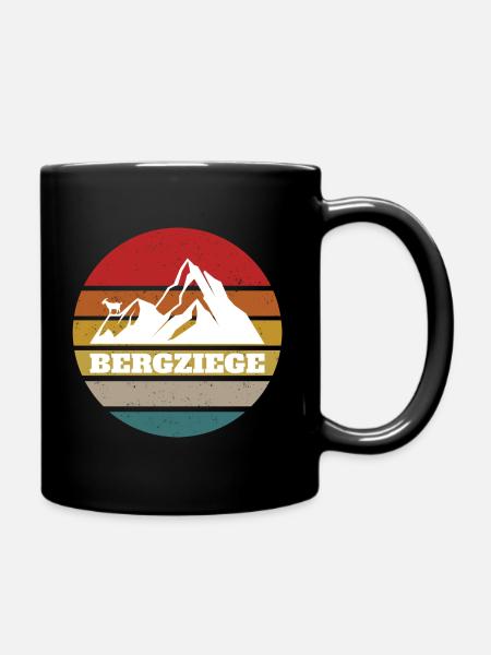 Berziege auf dem Berg Retro Style - Tasse einfarbig - Schwarz