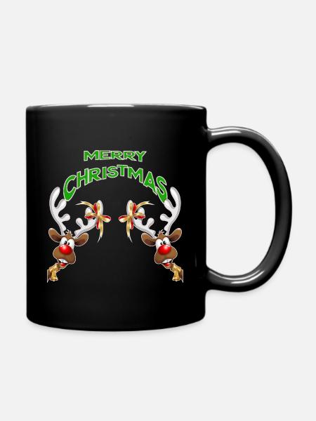 GLÆDELIG JUL - Ensfarvet krus - sort