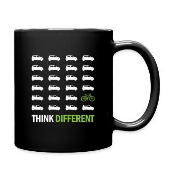 Think different gift bicycle cyclist sport - Full Colour Mug - black - Right