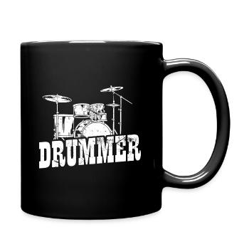 Drummer Schlagzeug Schlagzeuger - Tasse einfarbig - Schwarz - Rechts