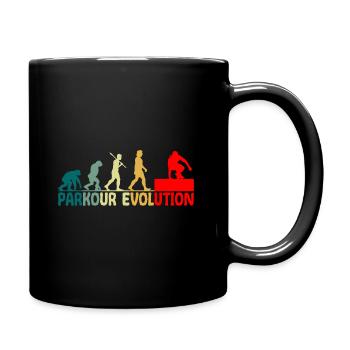 Parkour Evolution Retro Style Funny - Full Colour Mug - black - Right