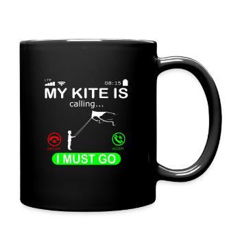 Drachensteigen Drachen Steigen ruft an Spruch - Tasse einfarbig - Schwarz - Rechts
