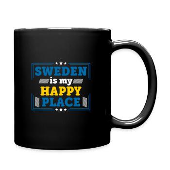 Suède happy place cadeau disant drapeau nord - Mug uni - noir - Droite