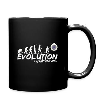 Flugzeug Mechaniker Wartung Evolution Lustig - Tasse einfarbig - Schwarz - Rechts