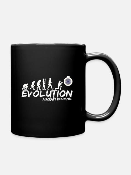 Flugzeug Mechaniker Wartung Evolution Lustig - Tasse einfarbig - Schwarz